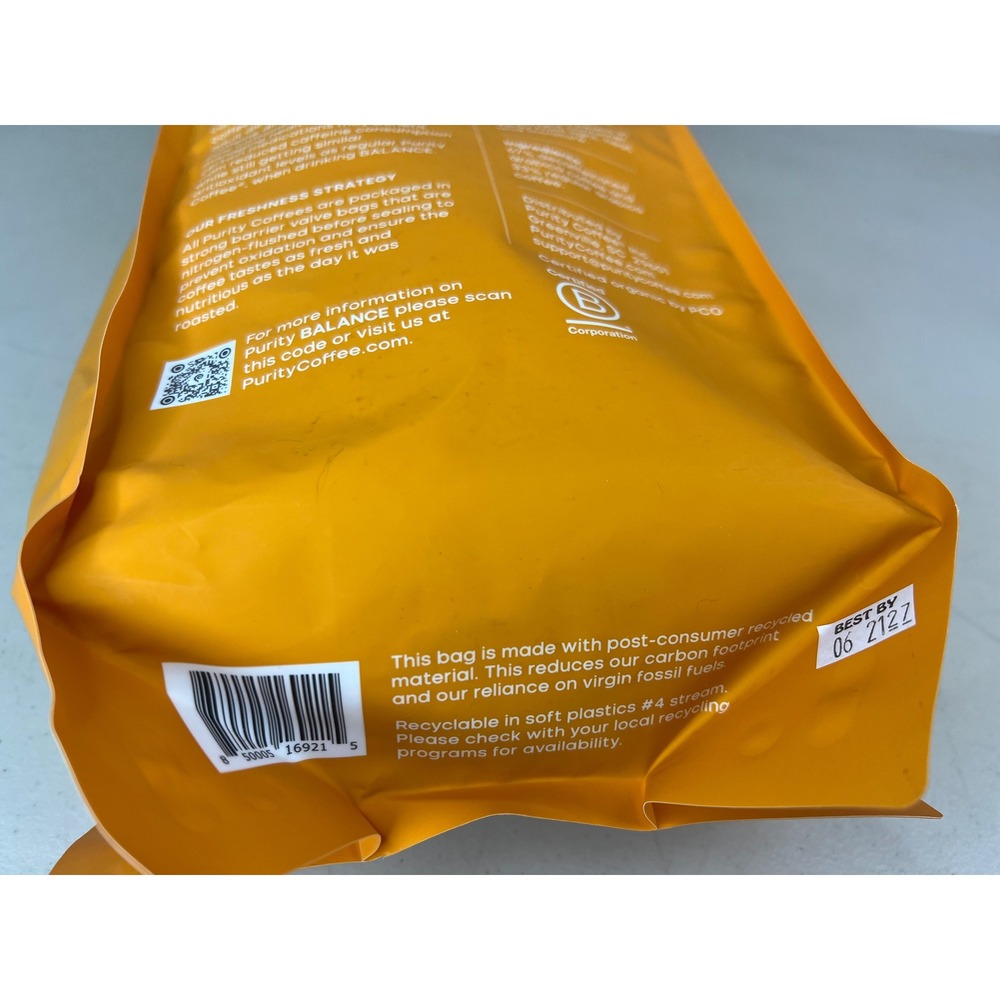 NEW Purity Coffee BALANCE Decaf Whole Bean 5lb USDA Organic Exp 06/2027 SEALED - Picture 3 of 5
